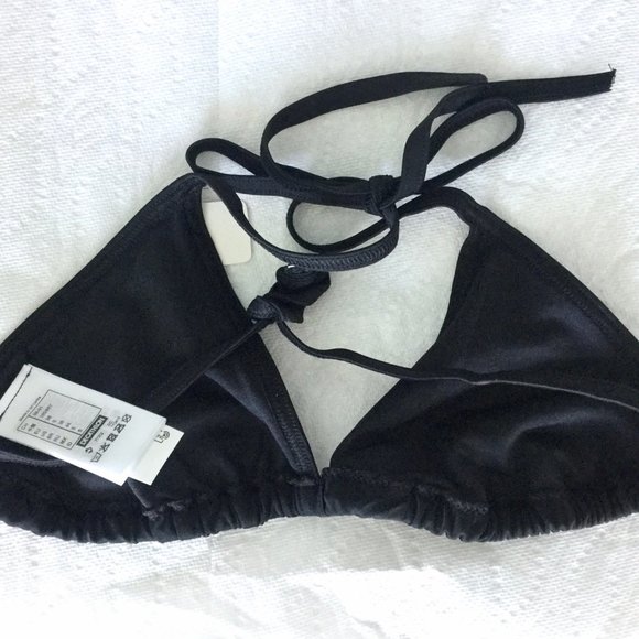 Black Triangle String Bikini Top - Picture 2 of 4